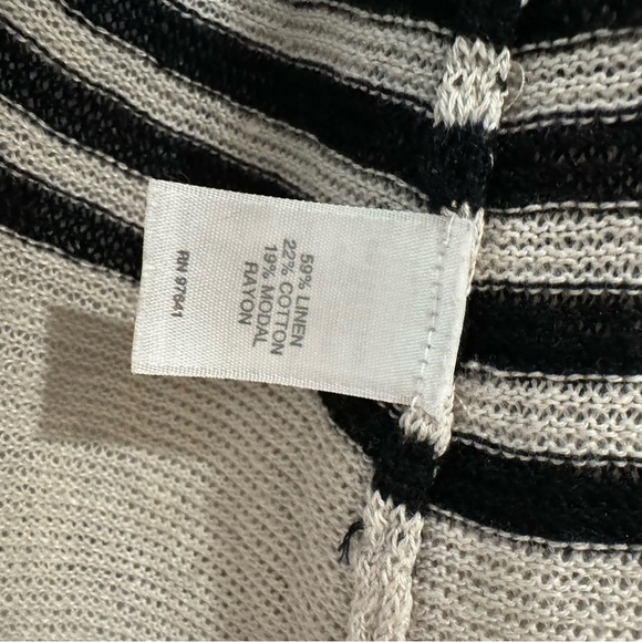 J Jill Open Front‎ Striped Linen Cardigan - Picture 5 of 5